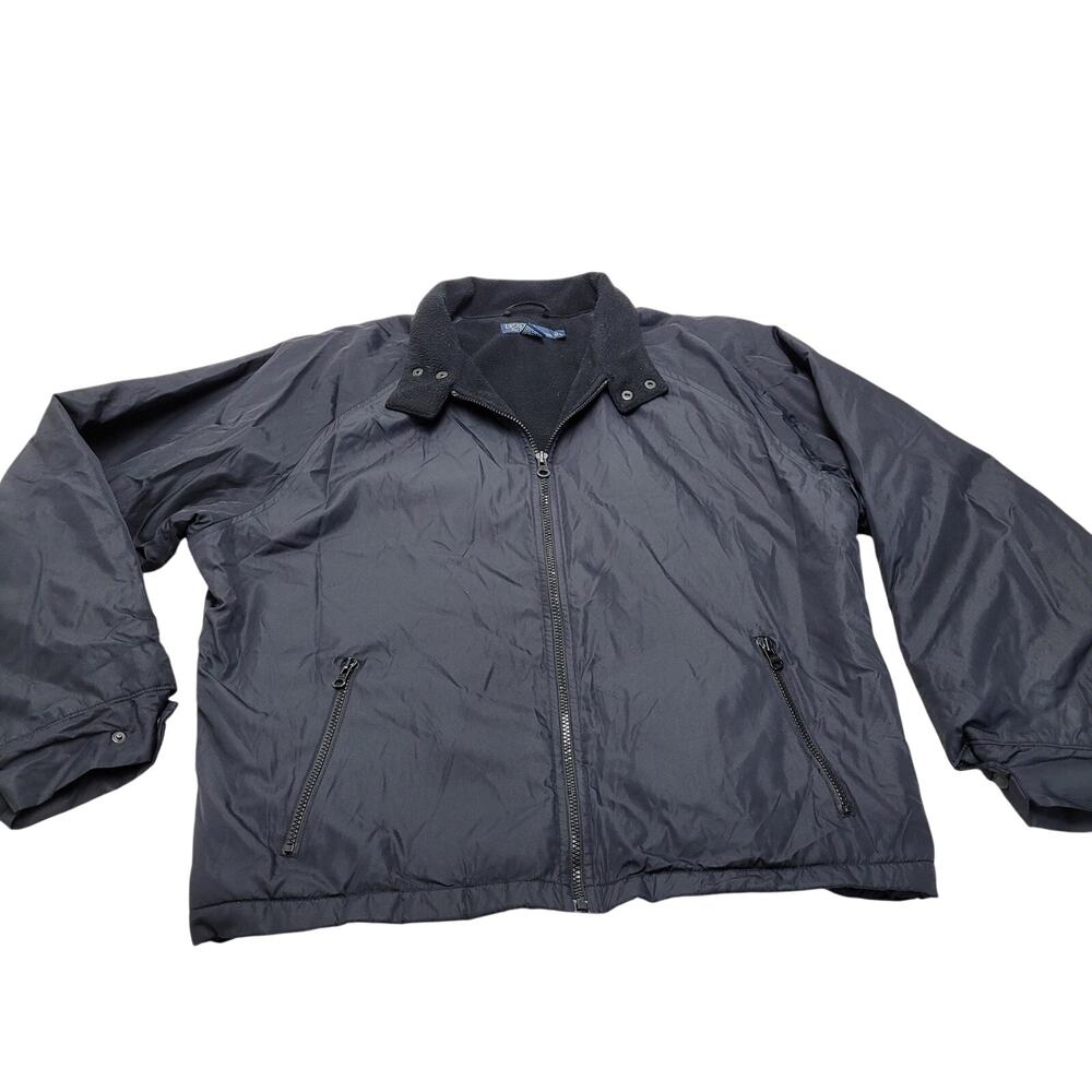 Vintage Polo Ralph Lauren black nylon fleece lined bomber chore coat jacket